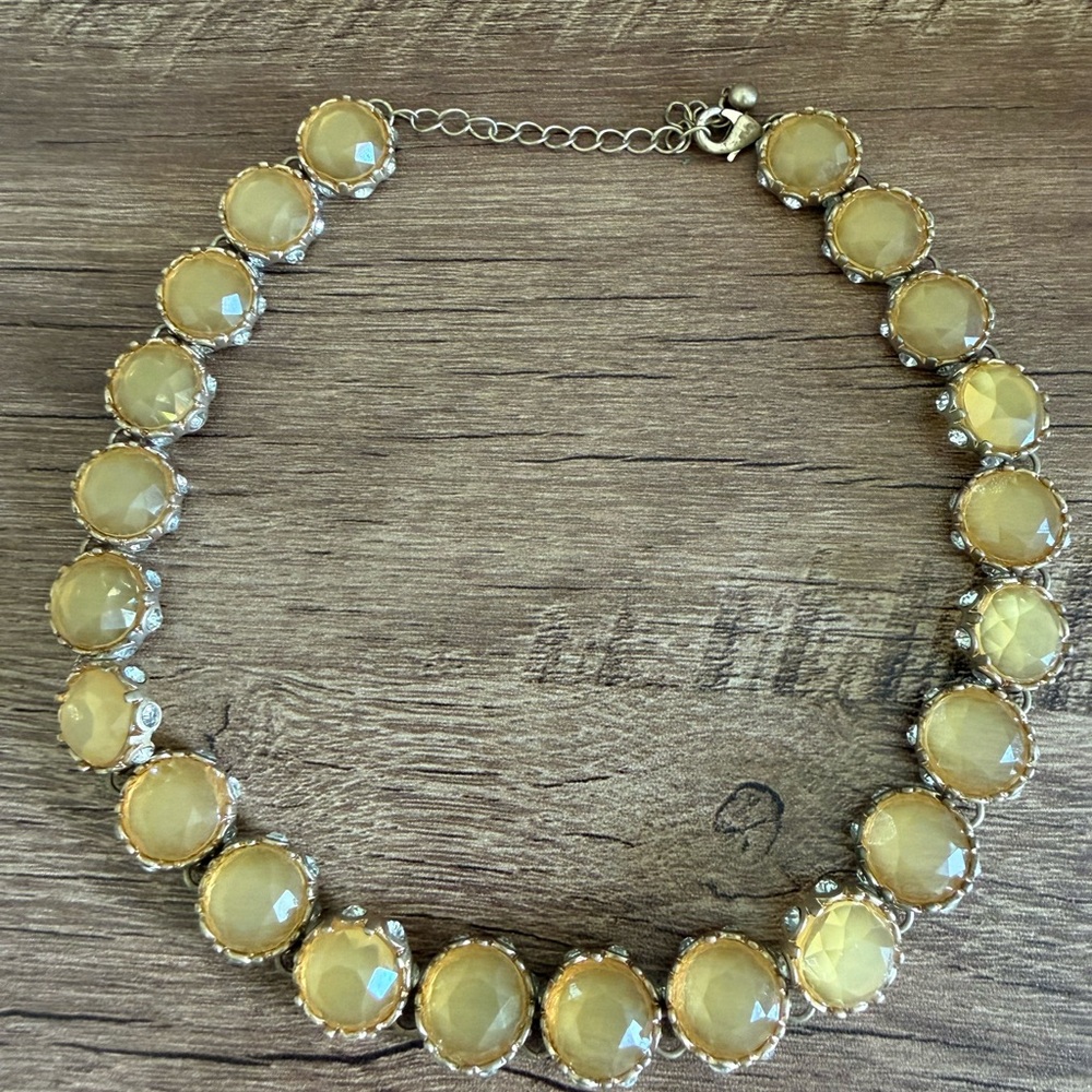 Yellow Faceted Stone Collar Necklace - Women's Jewelry